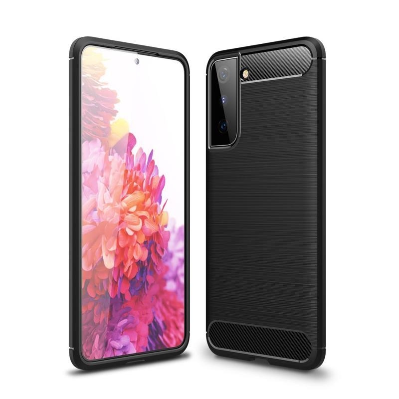 Carbon odolný gelový obal pro mobil Samsung Galaxy S21 - černý