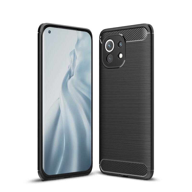 Carbon odolný gelový obal pro mobil Xiaomi Mi 11 - černý