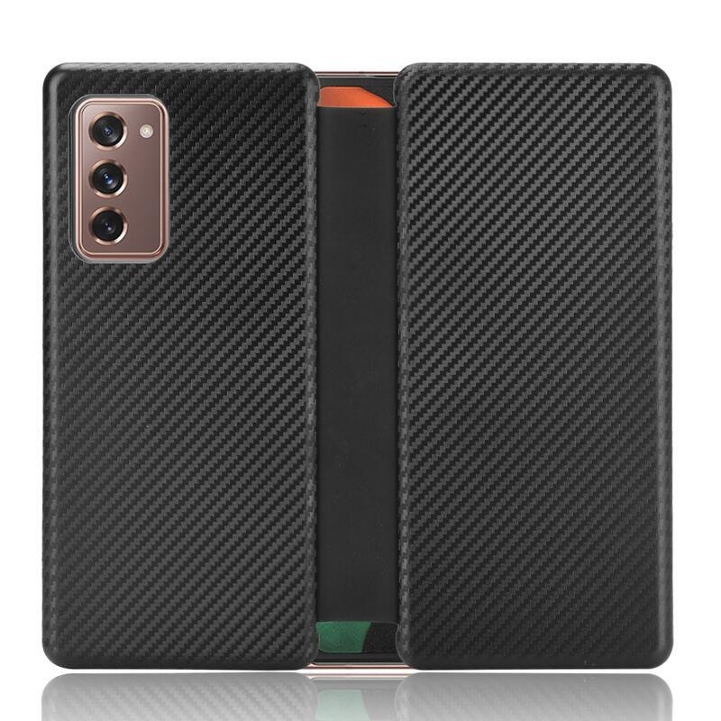 Carbon peněženkové pouzdro na mobil Samsung Galaxy Z Fold2 5G - černé