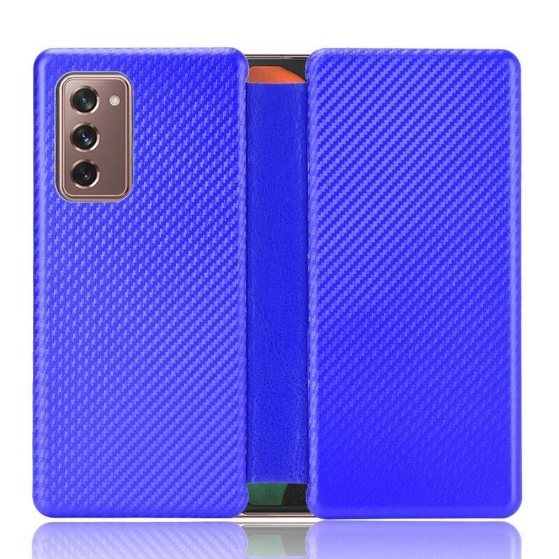 Carbon peněženkové pouzdro na mobil Samsung Galaxy Z Fold2 5G - modré