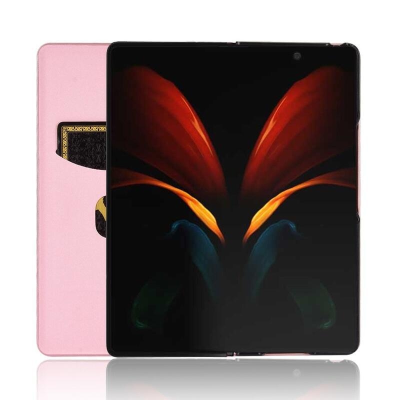 Carbon peněženkové pouzdro na mobil Samsung Galaxy Z Fold2 5G - růžovozlaté