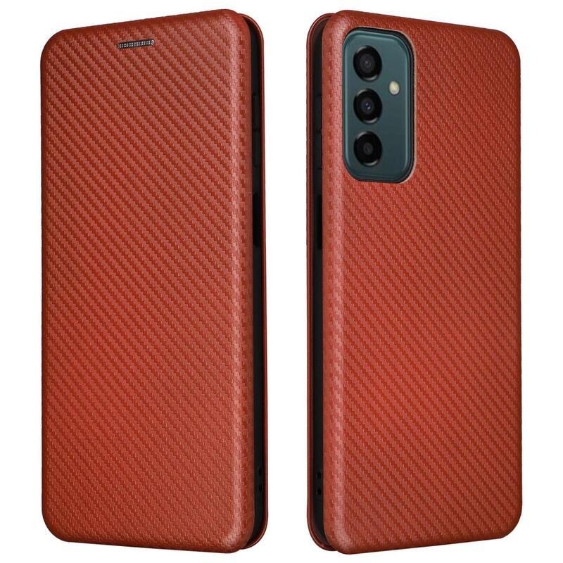 Carbon peněženkové pouzdro pro mobil Samsung Galaxy M23 5G - oranžové