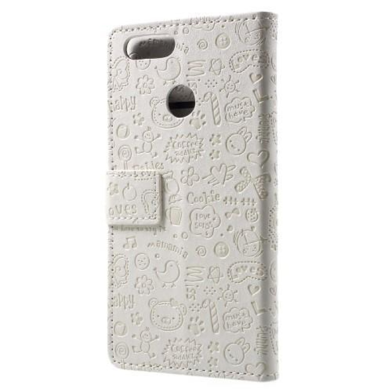 Cartoo PU kožený obal na mobil Honor 7X -  bílé