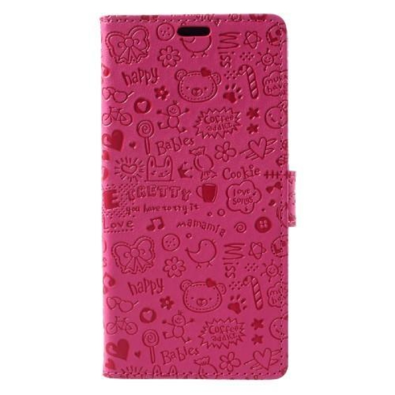 Cartoo PU kožený obal na mobil Honor 7X -  rose