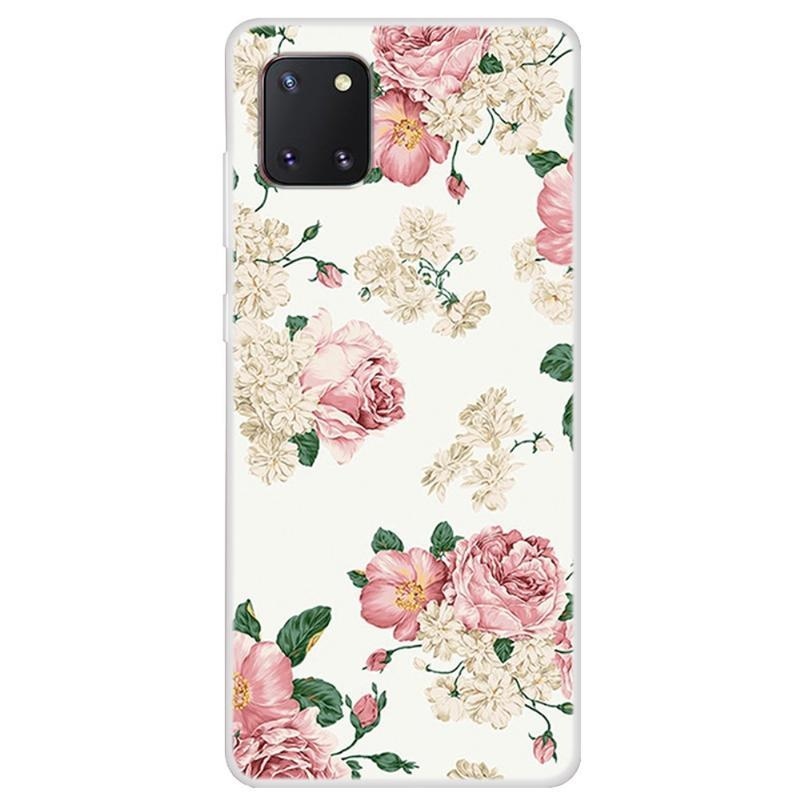 Case gelový obal na mobil Samsung Galaxy Note 10 Lite - růžové květy