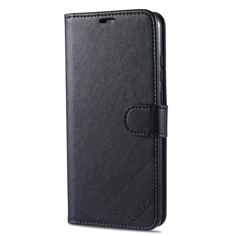 Case PU kožené peněženkové pouzdro na mobil Honor 9A - černé