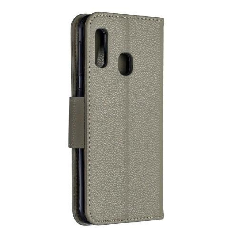 Case PU kožené peněženkové pouzdro na mobil Samsung Galaxy A20e - šedé