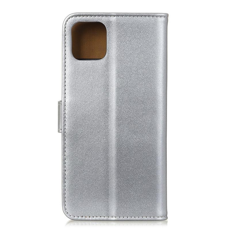 Case PU kožené peněženkové pouzdro na mobil Samsung Galaxy Note 10 Lite - stříbrné