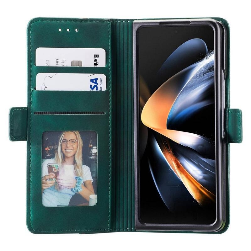 CASE PU kožené peněženkové pouzdro na mobil Samsung Galaxy Z Fold4 5G - zelené