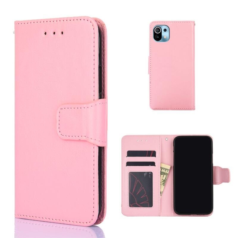 Case PU kožené peněženkové pouzdro na mobil Xiaomi Mi 11 - růžové