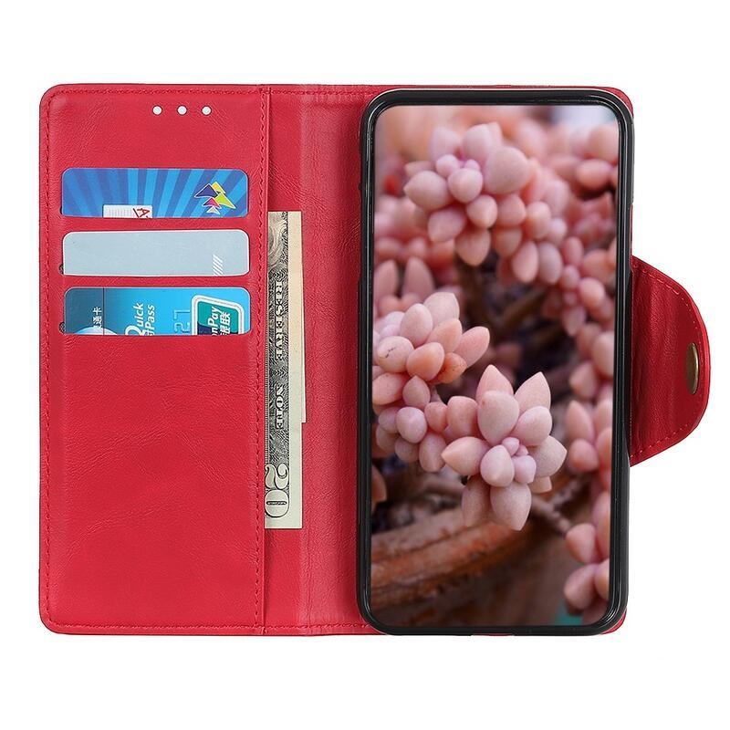Case PU kožené peněženkové pouzdro na mobil Xiaomi Poco F3 - červené