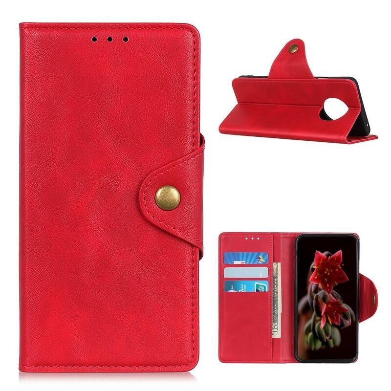 Case PU kožené peněženkové pouzdro na mobil Xiaomi Redmi Note 9T 5G - červené