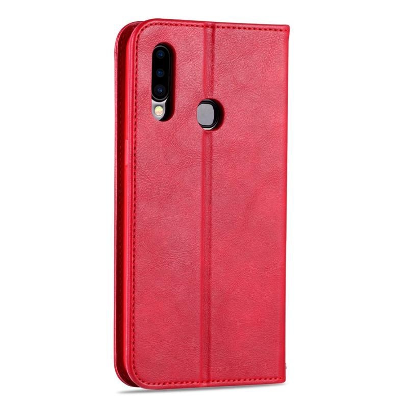 Cases PU kožené peněženkové pouzdro na mobil Samsung Galaxy A20s - červené