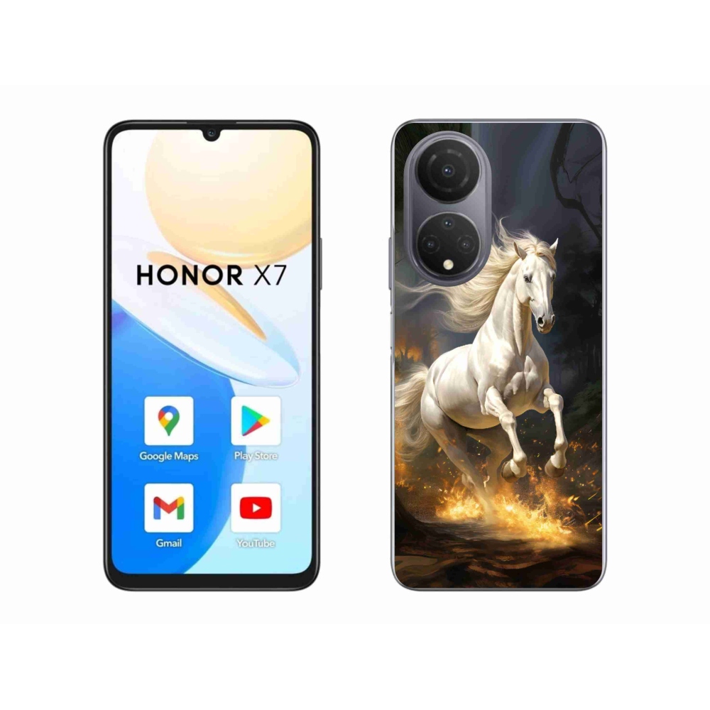 Gelový kryt mmCase na Honor X7 - bílý kůň 2