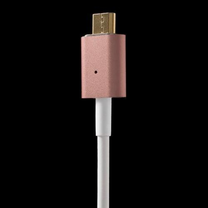 Charger micro USB kabel s magnetickým uchycením - 1m - růžovozlatý