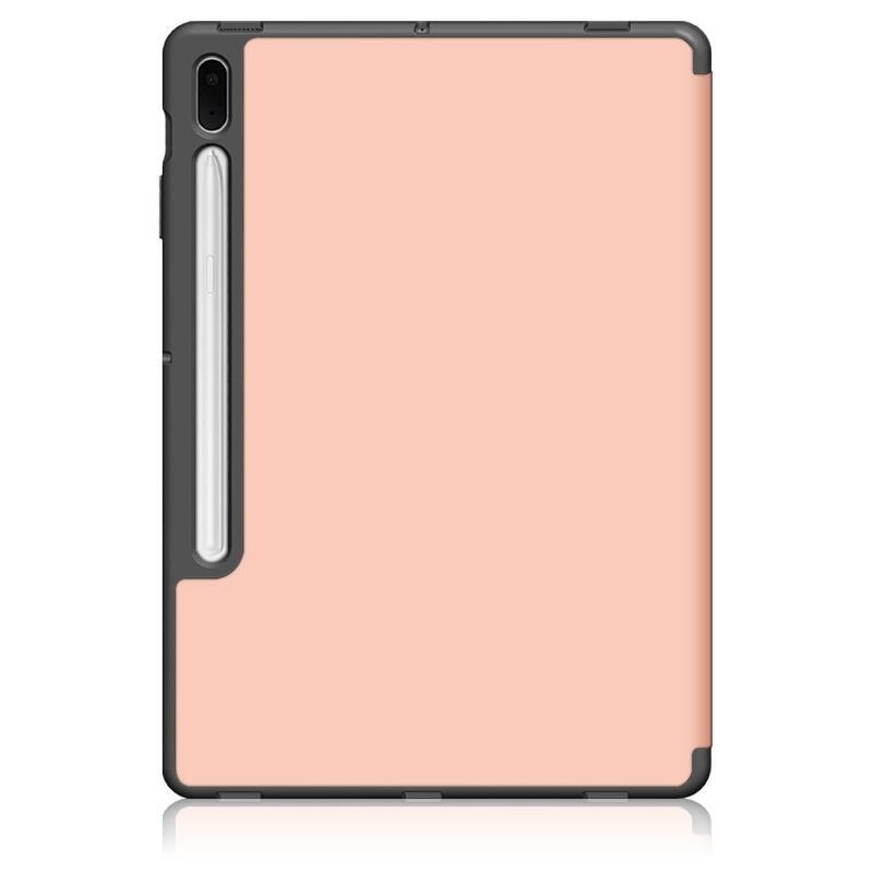Chytré nastavitelné PU kožené pouzdro pro tablet Samsung Galaxy Tab S7 FE T736 - růžovozlaté