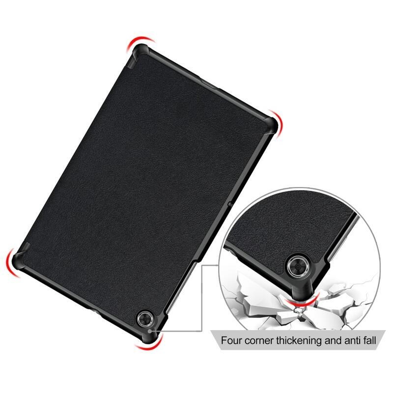 Chytré polohovací PU kožené pouzdro na tablet Lenovo Tab M10 FHD Plus - černé