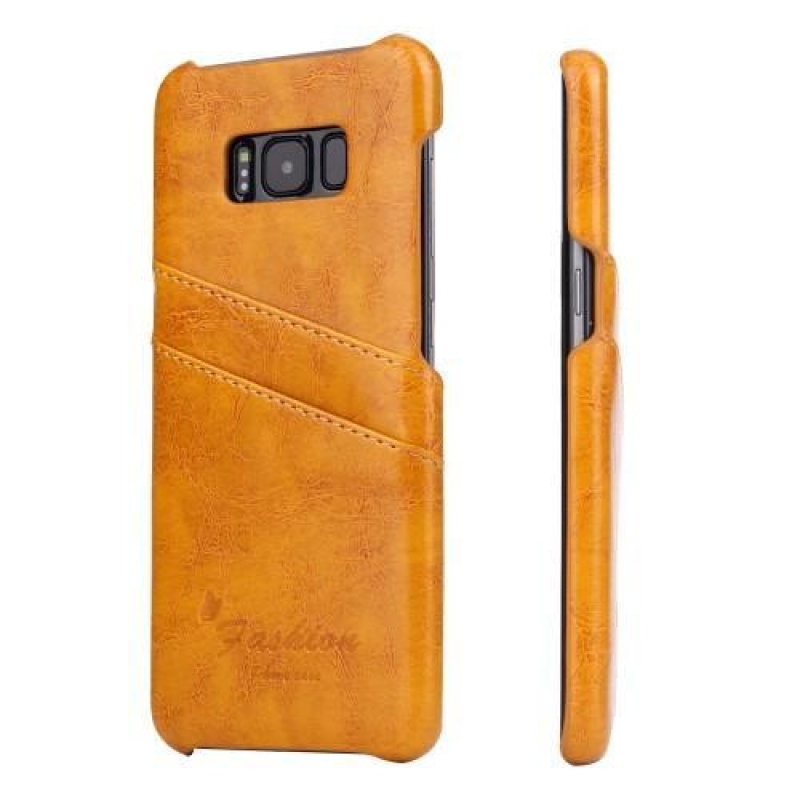 Cloths PU kožený obal na mobil Samsung Galaxy S8 Plus - oranžový