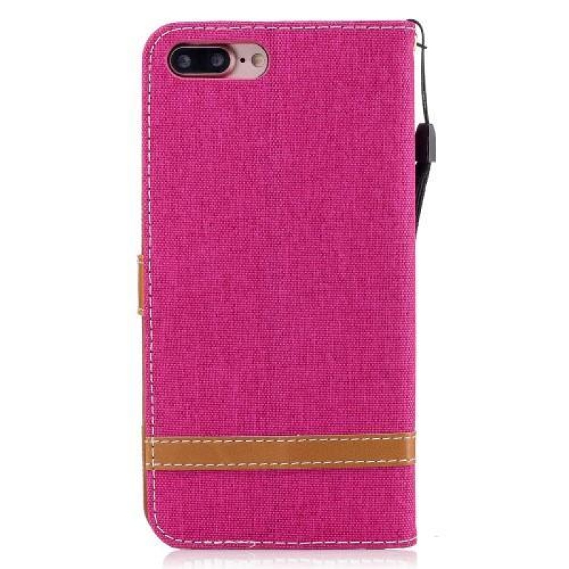 Contra PU kožené/textilní pouzdro na iPhone 8 Plus a 7 Plus - rose