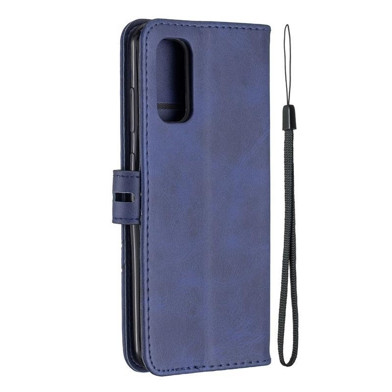Cover PU kožené peněženkové pouzdro na mobil Samsung Galaxy S20 - modré