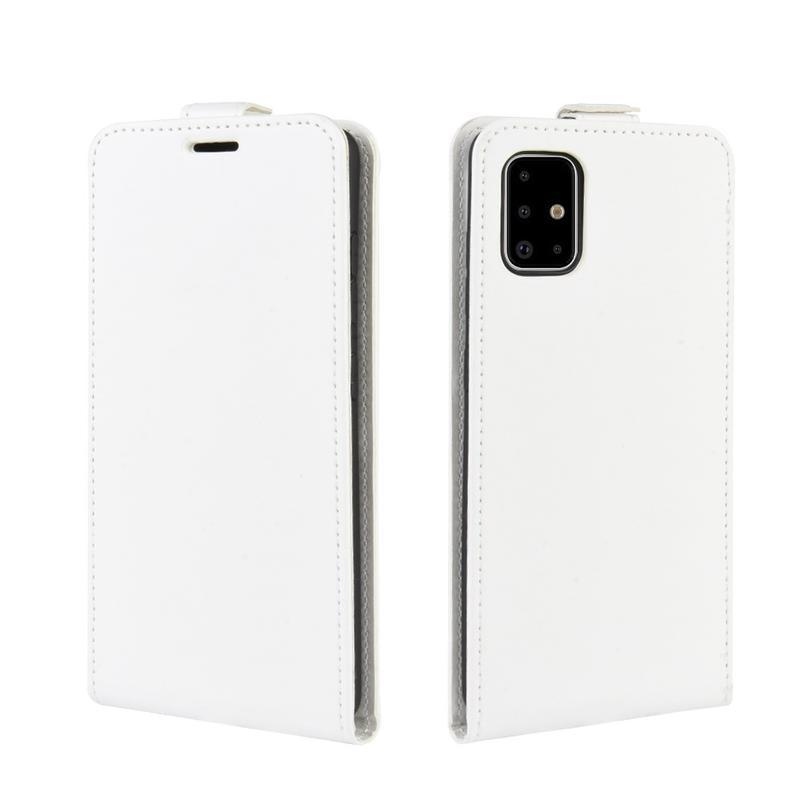 Crazy flipové PU kožené pouzdro pro mobil Samsung Galaxy A71 - bílé