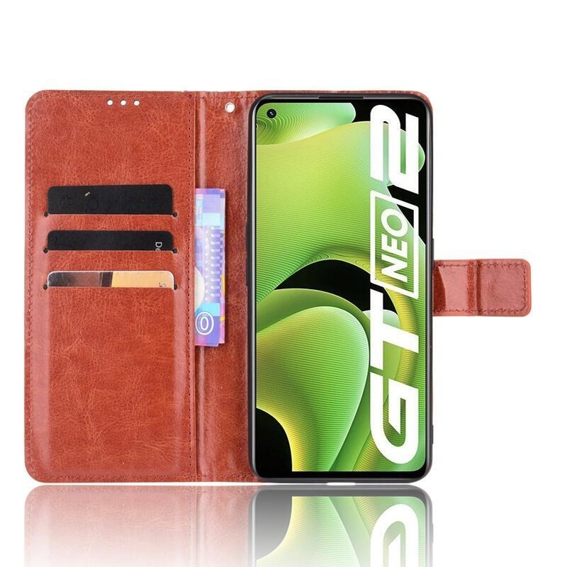 Crazy peněženkové pouzdro na mobil Realme GT Neo 2 - hnědé