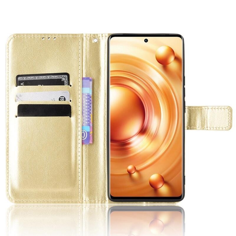 Crazy peněženkové pouzdro na mobil Vivo X80 Pro - zlaté