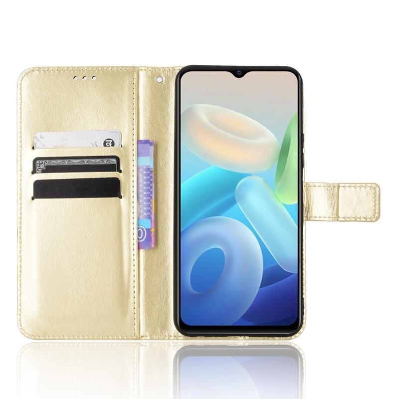 Crazy peněženkové pouzdro na mobil Vivo Y55 5G - zlaté