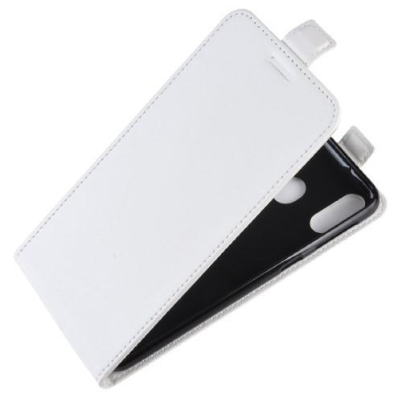 Crazy PU kožené flipové pouzdro na mobil Samsung Galaxy M20 - bílé