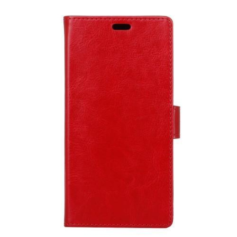 Crazy PU kožené flipové pouzdro na Sony Xperia XA2 Plus - červené
