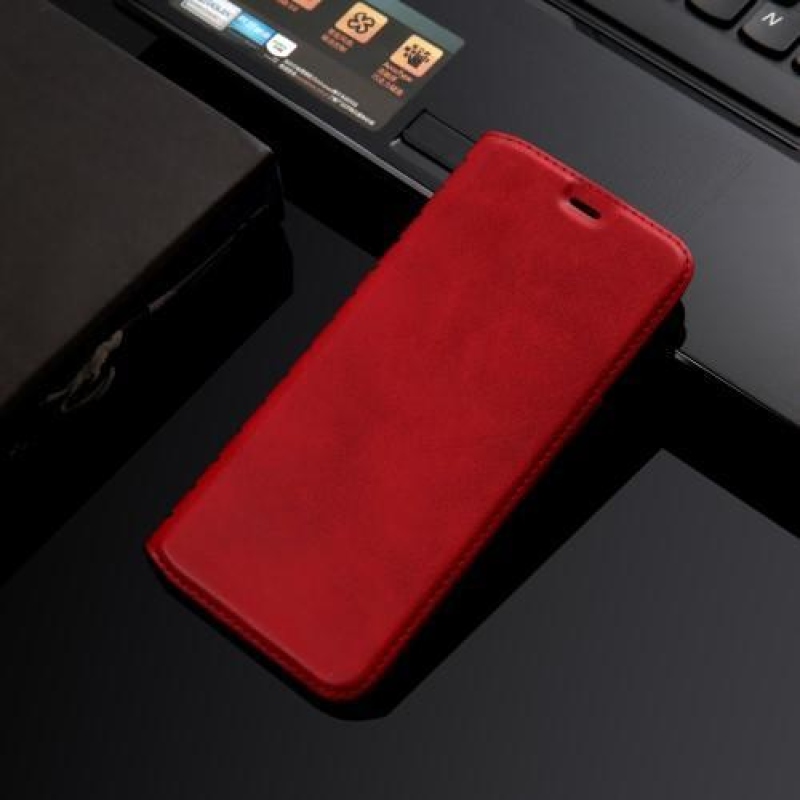 Crazy PU kožené klopové pouzdro na iPhone 6 Plus a iPhone 6s Plus - červené