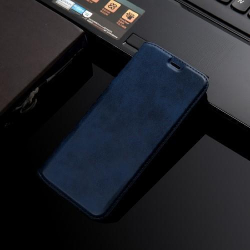 Crazy PU kožené klopové pouzdro na iPhone 6 Plus a iPhone 6s Plus - modré
