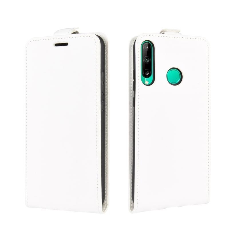 Crazy PU kožené peněženkové flipové pouzdro na mobil Huawei P40 Lite E - bílé