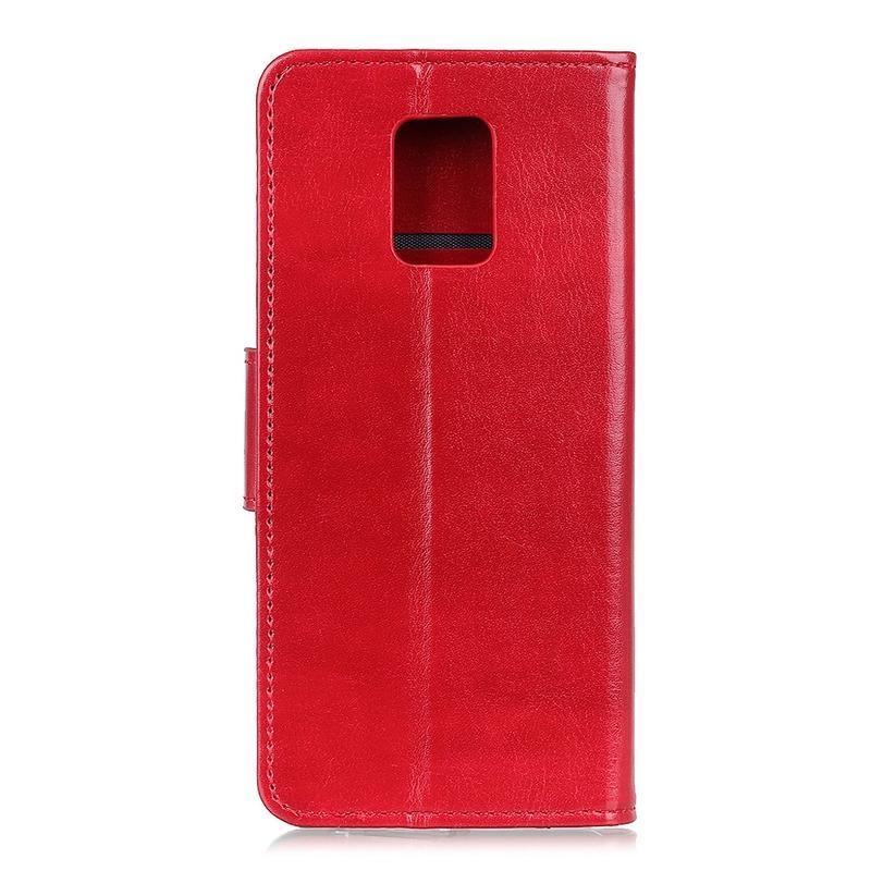 Crazy PU kožené peněženkové pouzdro na mobil Xiaomi Redmi Note 9 Pro/Note 9S - červené