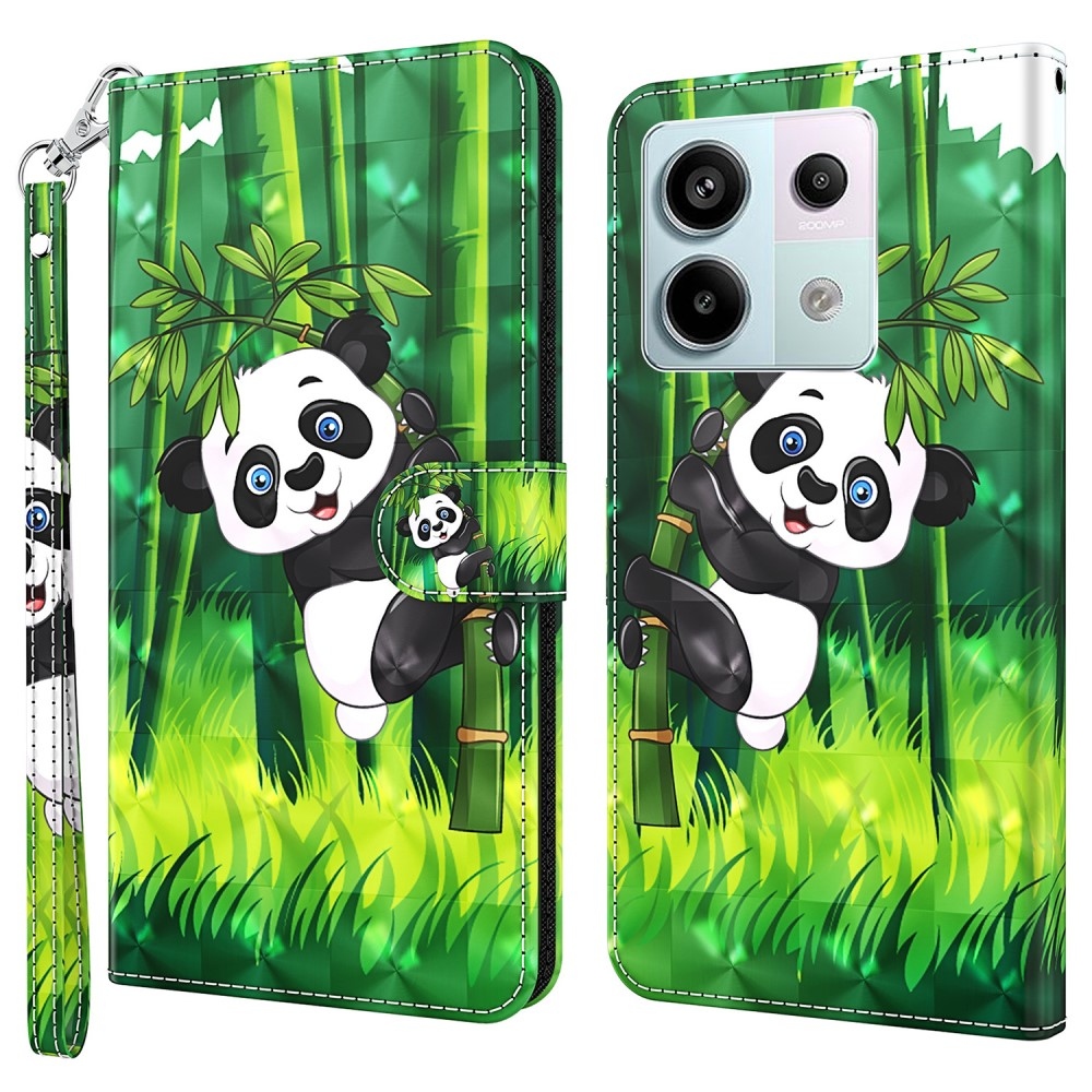 Print knížkové pouzdro na Xiaomi Redmi Note 13 Pro 5G/Poco X6 5G - panda na bambusu