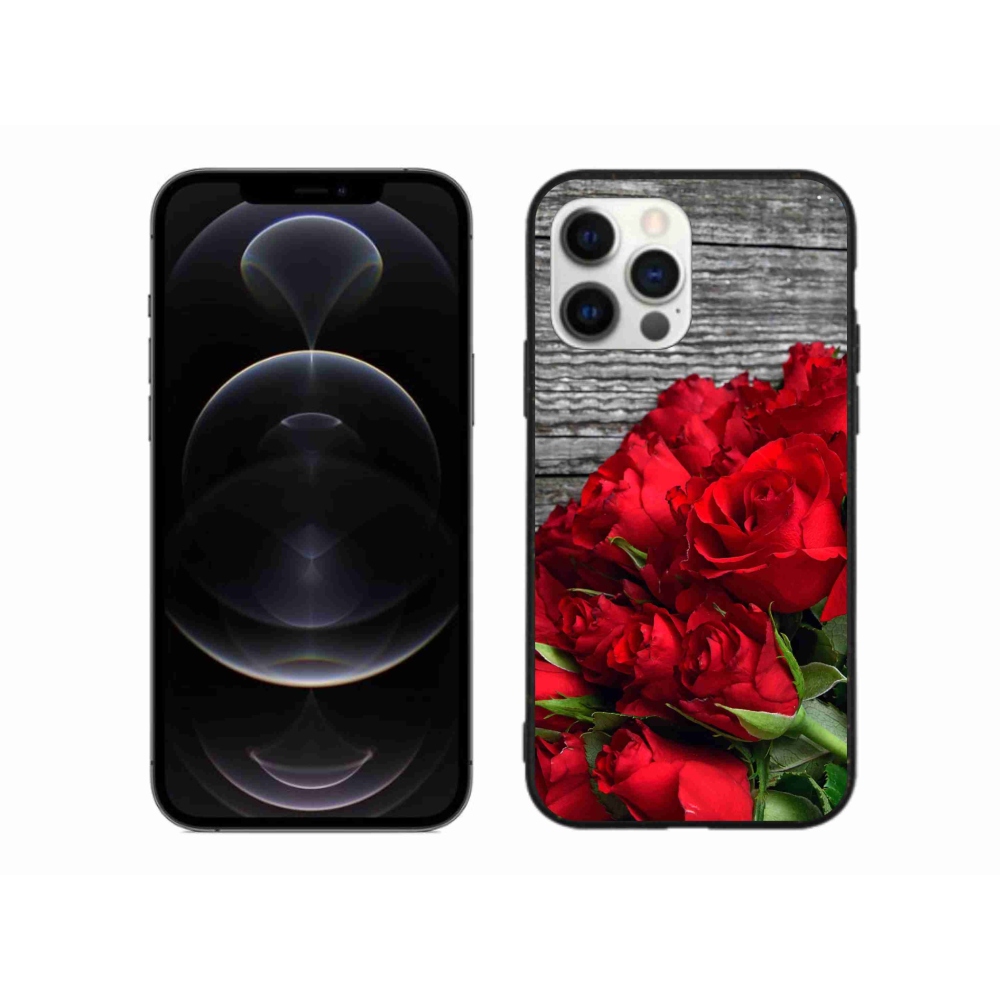 Gelový kryt mmCase na iPhone 12 Pro Max - červené růže