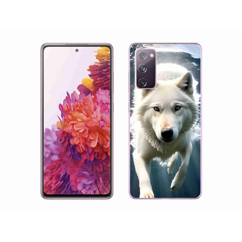 Gelový kryt mmCase na Samsung Galaxy S20 FE - bílý vlk