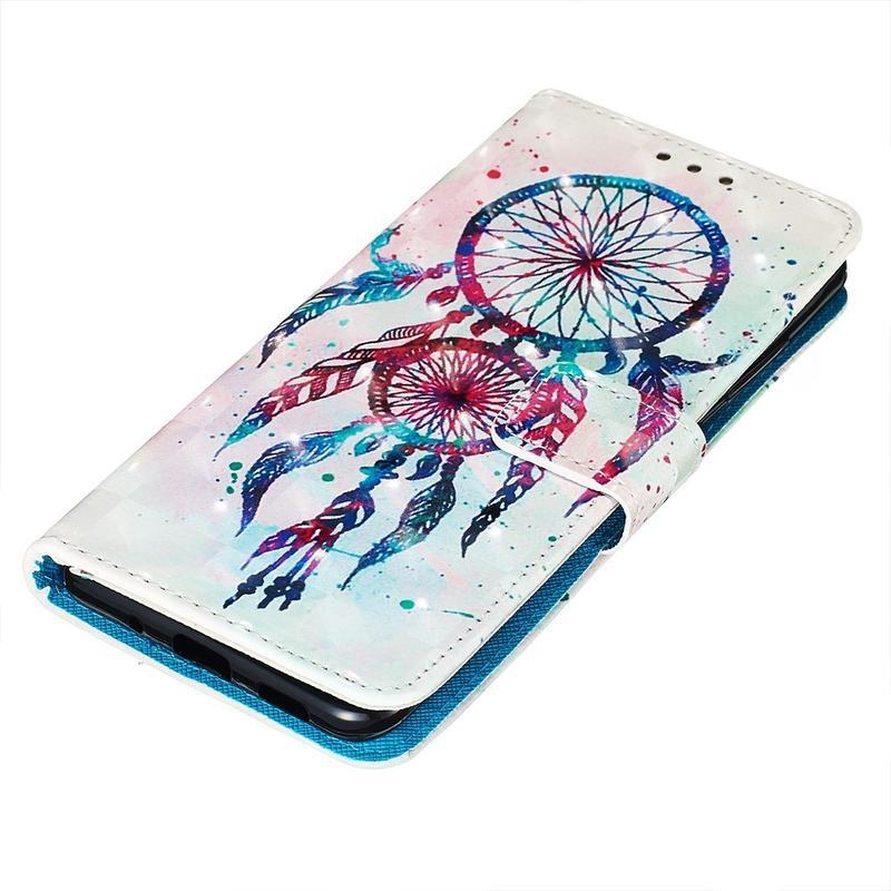 Decor PU kožené peněženkové pouzdro na mobil Samsung Galaxy S20 Plus - lapač snů