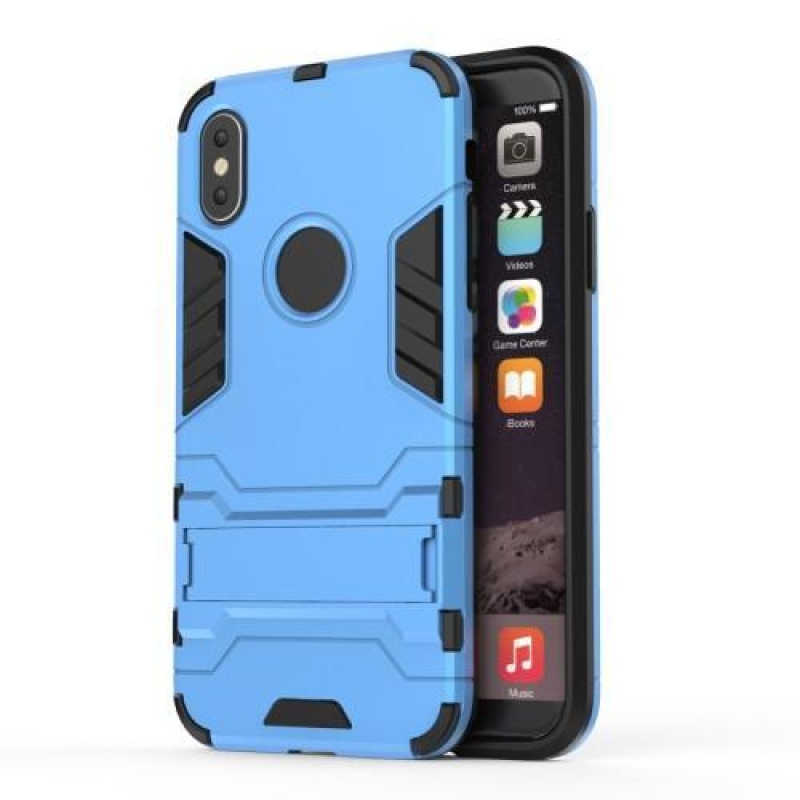 Defender odolný obal s výklopným stojánkem na iPhone X - modrý