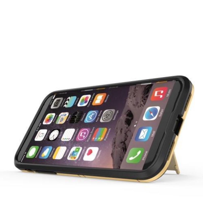 Defender odolný obal s výklopným stojánkem na iPhone X - zlatý