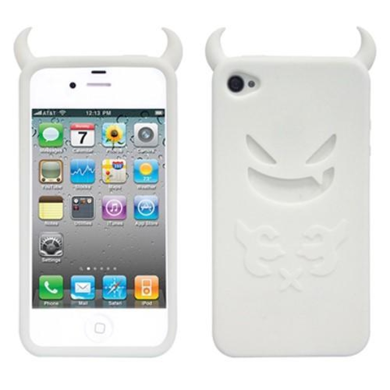 Devil silikonový obal na iPhone 4 - bílý