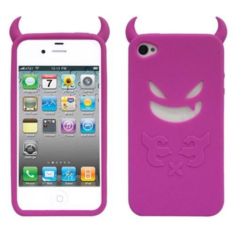 Devil silikonový obal na iPhone 4 - růžovofialový