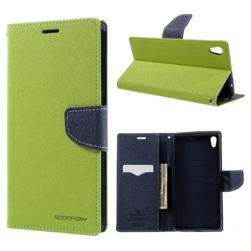 Diary PU kožené pouzdro na mobil Sony Xperia XA Ultra - zelené