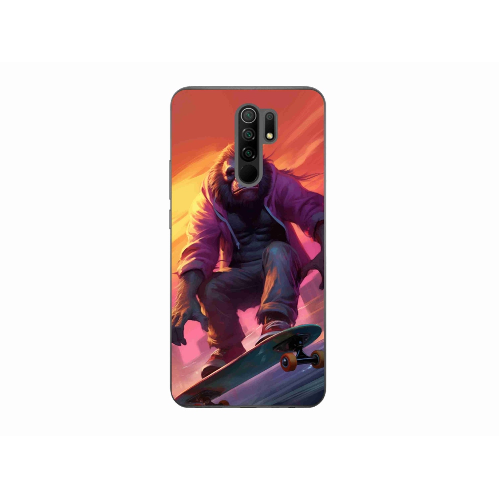 Gelový kryt mmCase na Xiaomi Redmi 9 - gorila na skateboardu