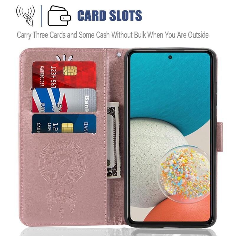 Dream PU kožené peněženkové pouzdro na mobil Samsung Galaxy A53 5G - růžovozlatý
