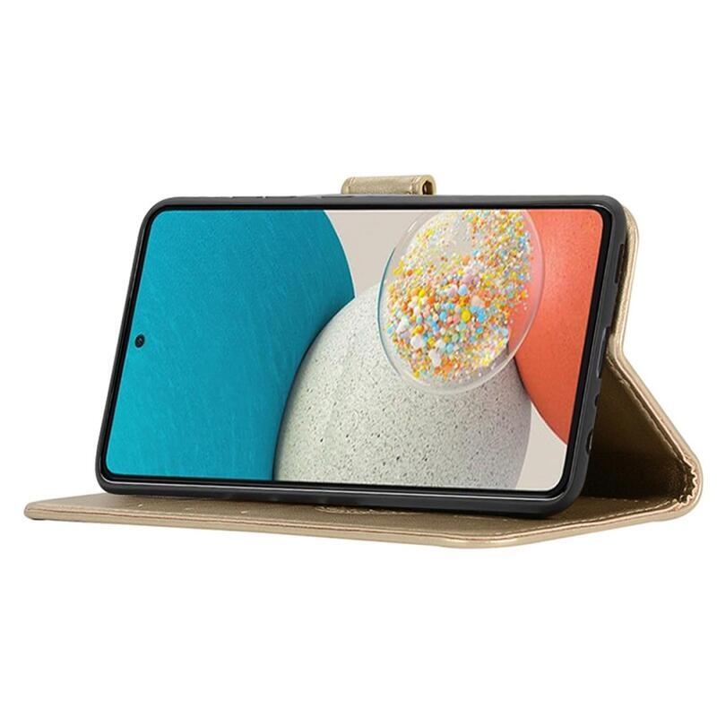 Dream PU kožené peněženkové pouzdro na mobil Samsung Galaxy A53 5G - zlatý