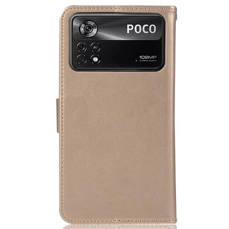 Dream PU kožené peněženkové pouzdro na mobil Xiaomi Poco M4 Pro 4G - zlaté