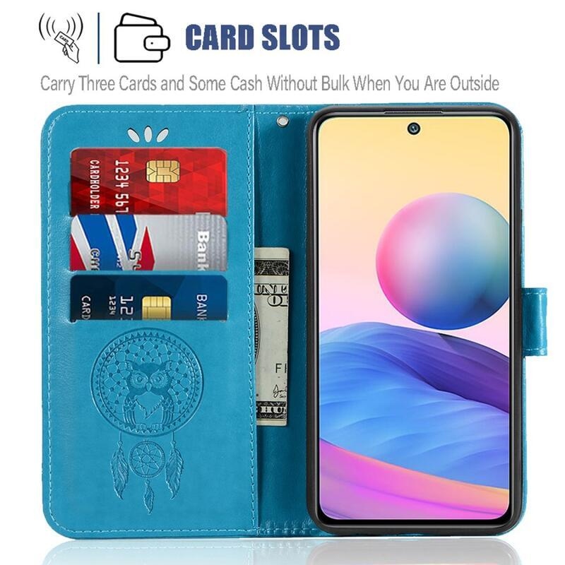 Dream PU kožené peněženkové pouzdro na mobil Xiaomi Redmi Note 10 5G/Poco M3 Pro 4G/5G - modré