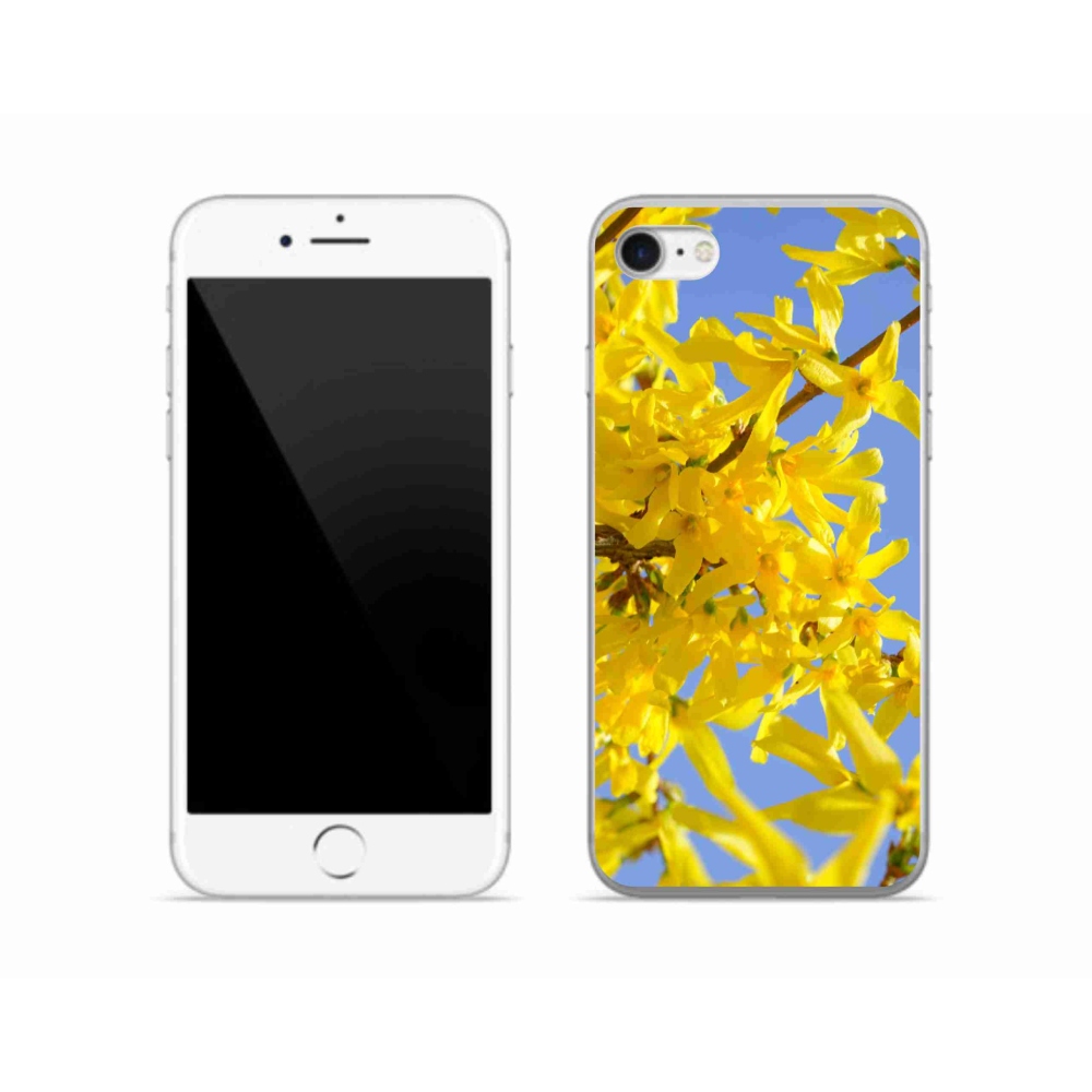 Gelový kryt mmCase na iPhone SE (2020) - žluté květy