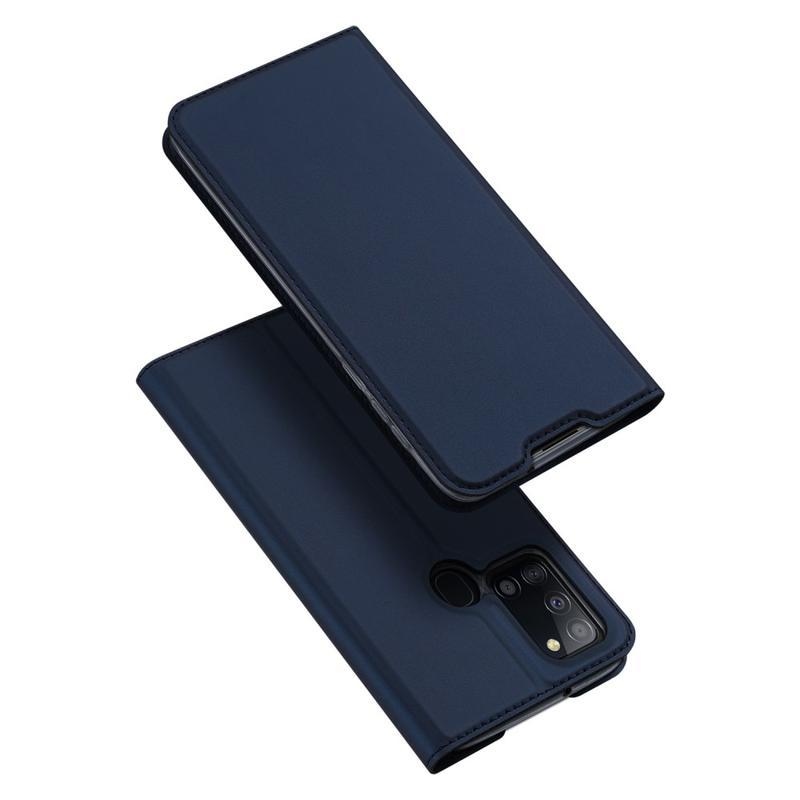 DUX elegantní PU kožené pouzdro na mobil Samsung Galaxy A21s - tmavěmodré